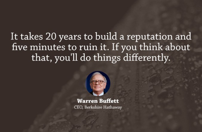 Warren Buffet - On reputation