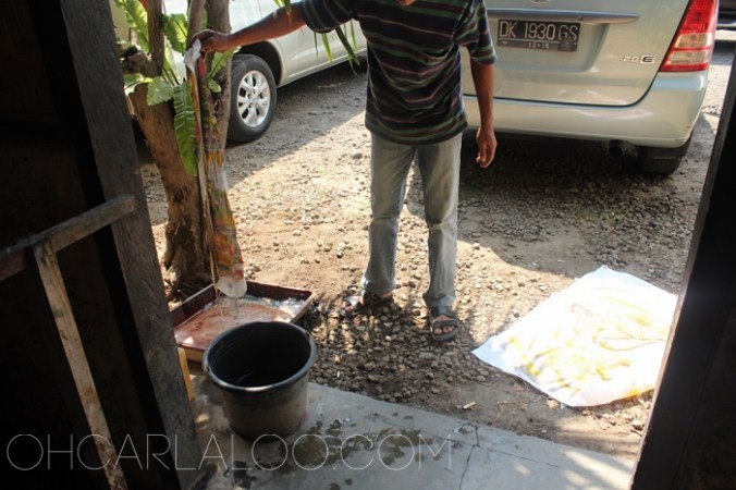 Final dip in the chemical...