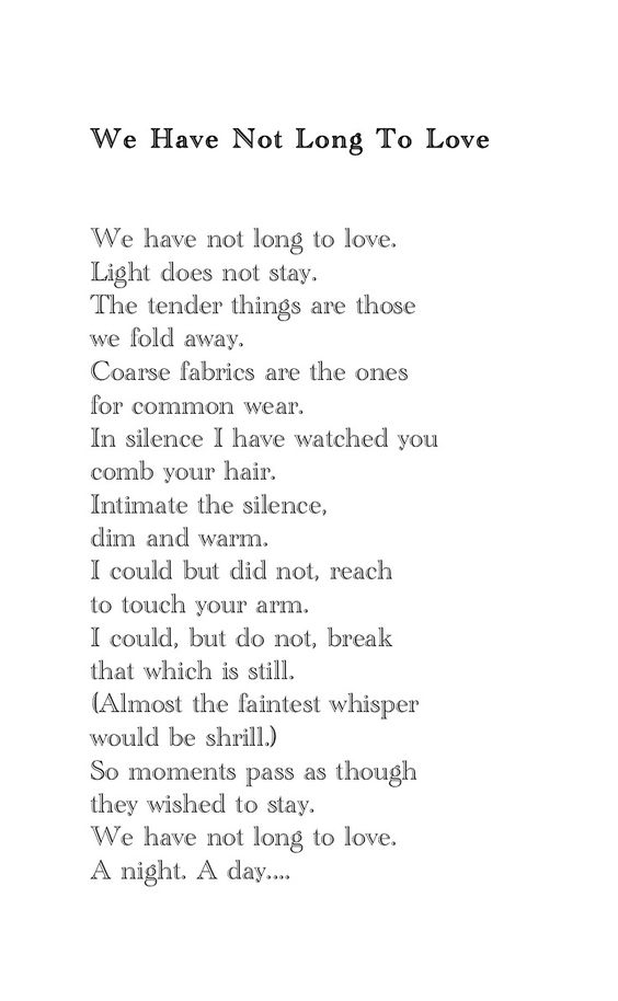 NPM 20160404 Tennessee Williams - We Have Not Long to Love