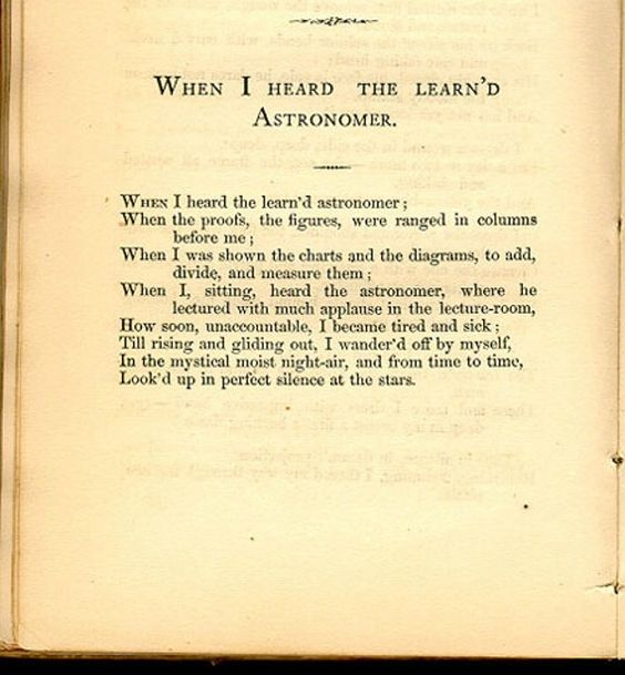 NPM 20160411 When I Heard the Learnd Astronomer - Walt Whitman